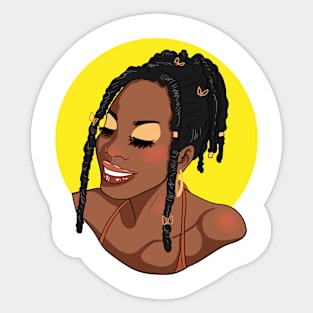 Black Woman So Happy Sticker